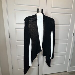 Chic Black and White Knit Blazer